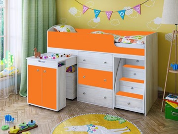 Детская кровать-шкаф Малыш 1600, корпус Винтерберг, фасад Оранжевый в Томске