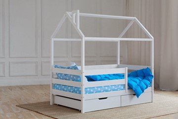 Детская кровать для девочки Домик с ящиками, цвет белый в Томске