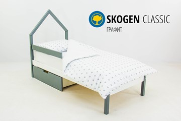 Кровать-домик мини Skogen графит-белый в Томске