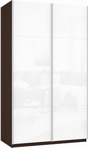 Шкаф Прайм (Белое стекло/Белое стекло) 1200x570x2300, венге в Томске