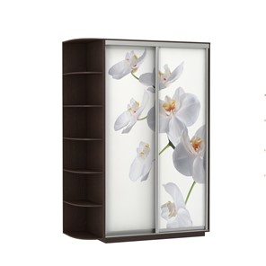 Шкаф Экспресс 1500x600x2200, со стеллажом, Орхидея белая/венге в Томске