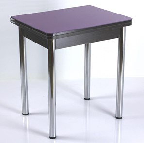 Кухонный пристенный стол СПА-02 СТ2, венге ЛДСП/стекло фиолетовый/39 прямые трубки хром в Томске