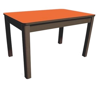 Кухонный стол Айсберг-04 СТ1, венге ЛДСП/стекло оранжевое/42 прямые массив венге в Томске