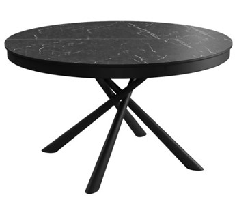 Керамический обеденный стол DikLine KR120 мрамор черный Калаката/опоры черные в Томске