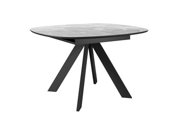 Керамический обеденный стол DikLine BK100 Керамика Серый мрамор/подстолье черное/опоры черные в Томске