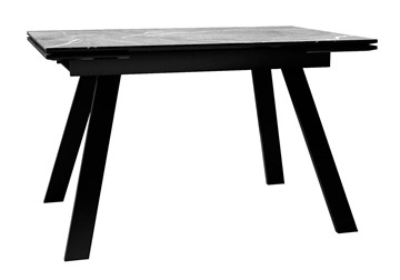 Керамический кухонный стол DikLine DKL140 Керамика Серый мрамор/опоры черные (2 уп.) в Томске