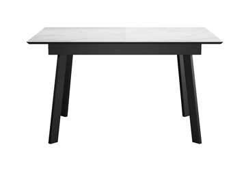 Керамический кухонный стол DikLine SKH125 Керамика Белый мрамор/подстолье черное/опоры черные (2 уп.) в Томске