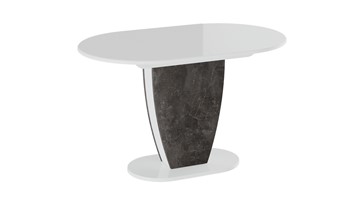 Стол обеденный овальный Монреаль тип 1 (Белый глянец/Моод темный) в Томске