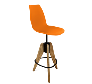 Барный стул SHT-ST29/S92 (оранжевый ral2003/брашированный коричневый/черный муар) в Томске