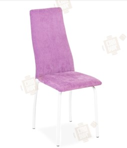 Обеденный стул Волна, каркас металл белый, инфинити фиолетовый в Томске