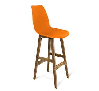 Барный стул SHT-ST29/S65 (оранжевый ral2003/дуб брашированный коричневый) в Томске