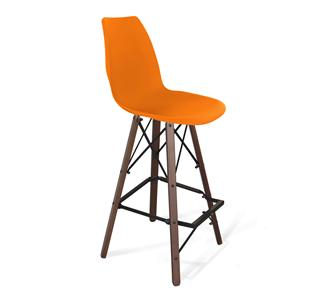 Барный стул SHT-ST29/S80 (оранжевый ral2003/темный орех/черный) в Томске
