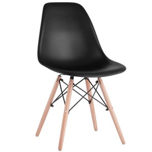 Комплект стульев 4 шт. BRABIX "Eames CF-010", пластик черный, опоры дерево/металл, 532631, 2033A в Томске