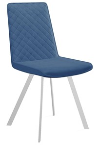 Обеденный стул 202, микровелюр B8 blue, ножки белые в Томске