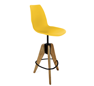 Барный стул SHT-ST29/S92 (желтый ral 1021/брашированный коричневый/черный муар) в Томске