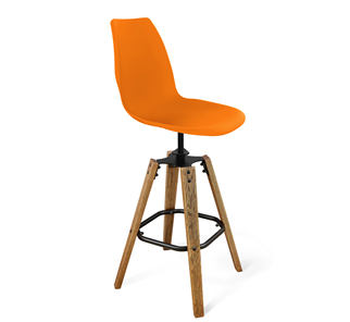 Барный стул SHT-ST29/S93 (оранжевый ral2003/брашированный коричневый/черный муар) в Томске