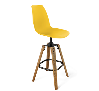 Барный стул SHT-ST29/S93 (желтый ral 1021/брашированный коричневый/черный муар) в Томске