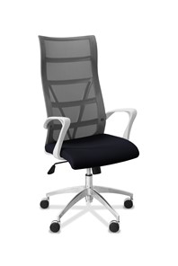 Офисное кресло Топ X белый каркас, сетка/ткань TW / серая/черная в Томске