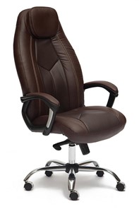 Компьютерное кресло BOSS Lux, кож/зам, коричневый/коричневый перфорированный, арт.9816 в Томске