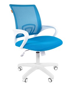 Кресло компьютерное CHAIRMAN 696 white, tw12-tw04 голубой в Томске