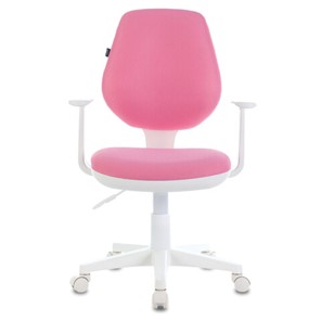 Офисное кресло Brabix Fancy MG-201W (с подлокотниками, пластик белый, розовое) 532409 в Томске