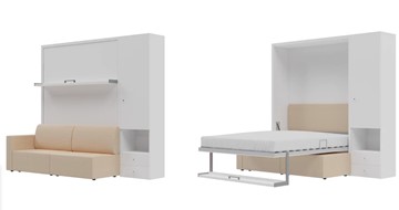 Подъемная кровать Кровать-трансформер Smart (КД 1400+ШП), шкаф правый, левый подлокотник в Томске