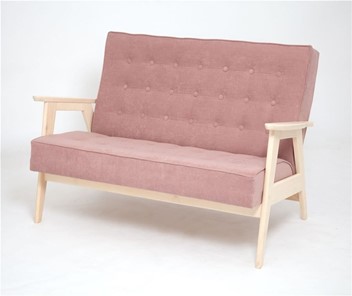 Прямой диван Ретро, двухместный (беленый дуб / RS 12 - розовый) в Томске