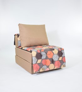 Бескаркасное кресло-кровать Харви, песочный-геометрия браун в Томске