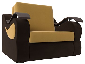 Раскладное кресло Меркурий (60), Желтый\коричневый (Микровельвет\Экокожа) в Томске
