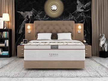 Кровать в спальню Alliance/Podium M 160х200, Флок (Велсофт Какао) в Томске