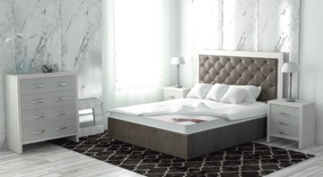 Двуспальная кровать с механизмом Сарма Манхэттен 160х200 (с коробом), высота спинки - 140 см в Томске