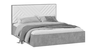 Кровать 2-спальная с подъемным механизмом ТриЯ Хилтон Тип 1 с заглушиной (Ателье светлый/Белый) в Томске