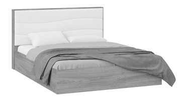 Мягкая кровать Миранда тип 1 (Дуб Гамильтон/Белый глянец) в Томске