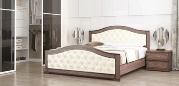 Двуспальная кровать СВ-Стиль Стиль 1, 160х190, кожзам, с основанием в Томске