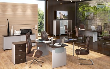 Офисный комплект мебели OFFIX-NEW для двух сотрудников и руководителя в Томске