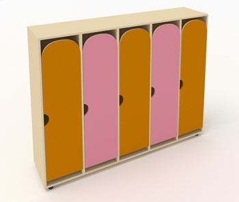 Распашной шкаф детский ШГ5У Беж+Оранжевый+Розовый в Томске