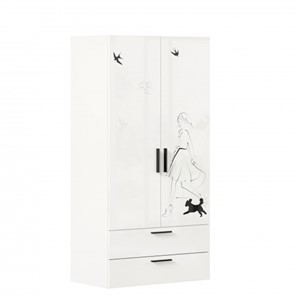 Распашной комбинированный шкаф Джоли ЛД 535.040, Серый шелк в Томске
