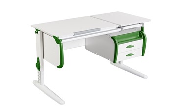 Детский стол-трансформер 1/75-40 (СУТ.25) + Tumba 3  белый/белый/Зеленый в Томске
