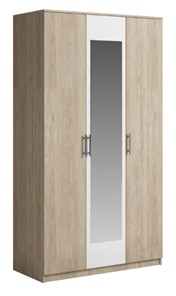 Шкаф 3 двери Светлана, с зеркалом, белый/дуб сонома в Томске