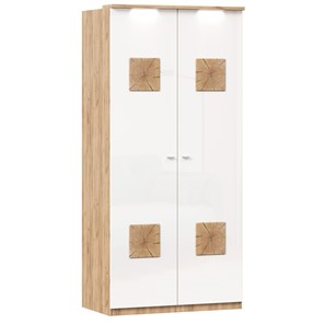 Шкаф двухстворчатый Фиджи с декоративными накладками 659.237, цвет белый в Томске