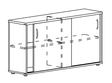 Шкаф-купе низкий Albero, для 2-х столов 60 (124,4х36,4х75,6) в Томске