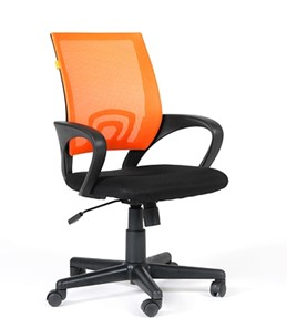 Кресло офисное CHAIRMAN 696 black Сетчатый акрил DW66 оранжевый в Томске