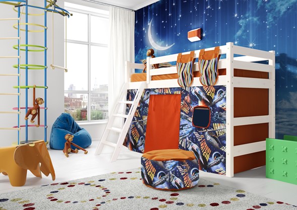 Кровать-чердак детская Соня, Вариант 6 Белый в Томске - изображение