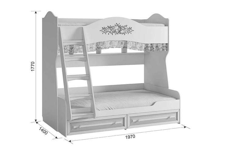 Двухъярусная кровать Алиса (1974х1404х1765) в Томске - изображение 4