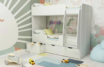 Детская 2-этажная кровать Малыш двойняшка 70х160, корпус Винтерберг, фасад Фейритейл в Томске