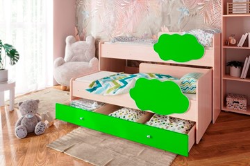 Двухъярусная детская кровать Соник 1.6 с ящиком, Лайм в Томске