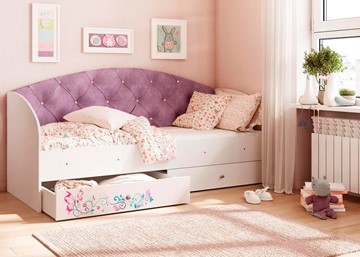 Детская кровать Эльза без бортика, Фиолетовый (латы) в Томске