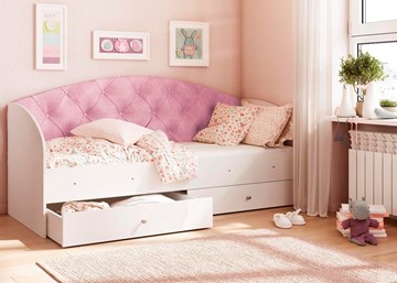 Кровать детская Эльза без бортика, Розовый (латы) в Томске