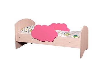 Детская кровать с бортиками Тучка, корпус Дуб млечный, фасад Розовый в Томске