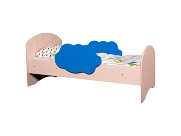Детская кровать с бортиками Тучка, корпус Дуб млечный, фасад Синий в Томске